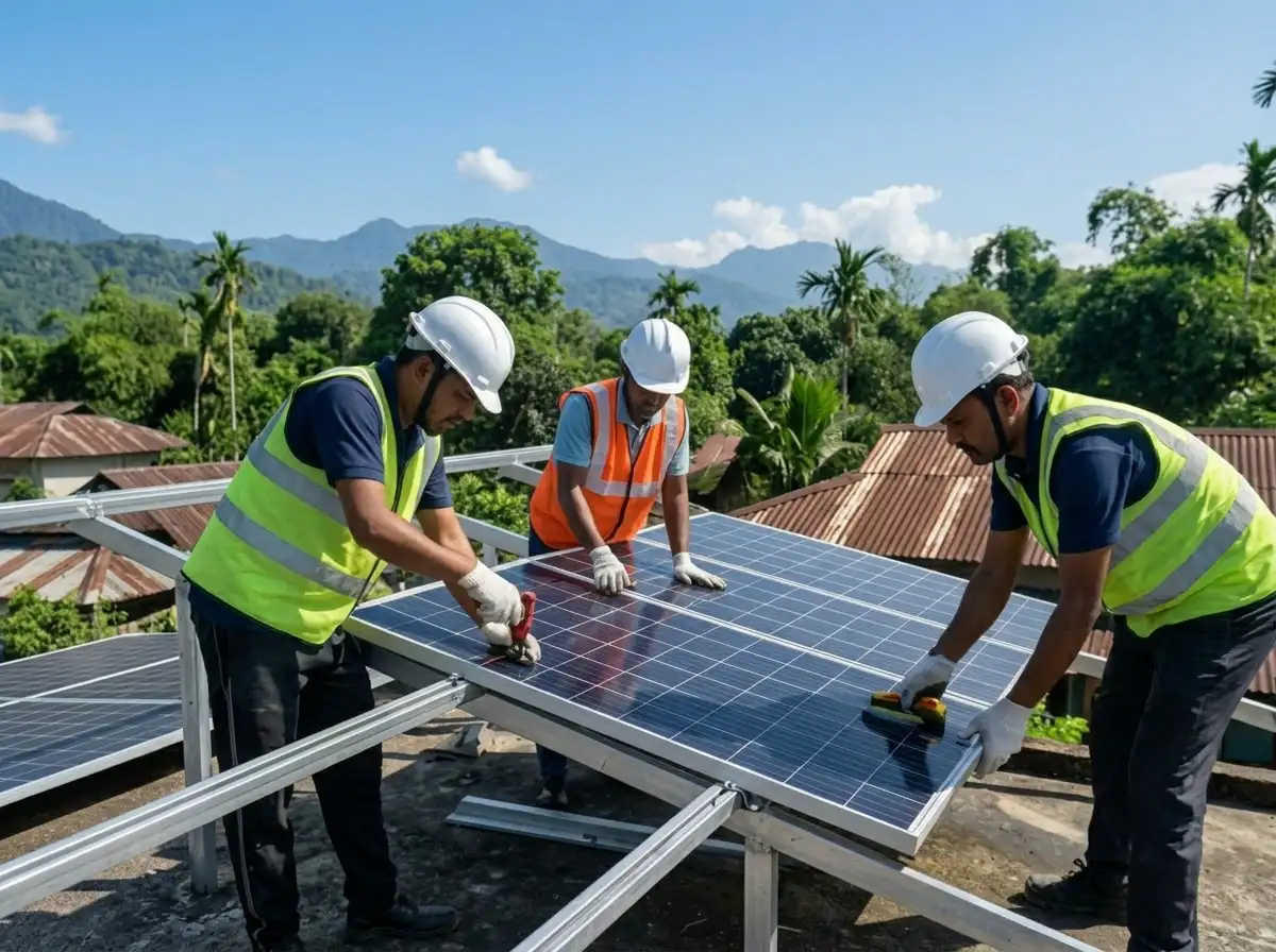 Rooftop solar panel installation process step by step in Assam