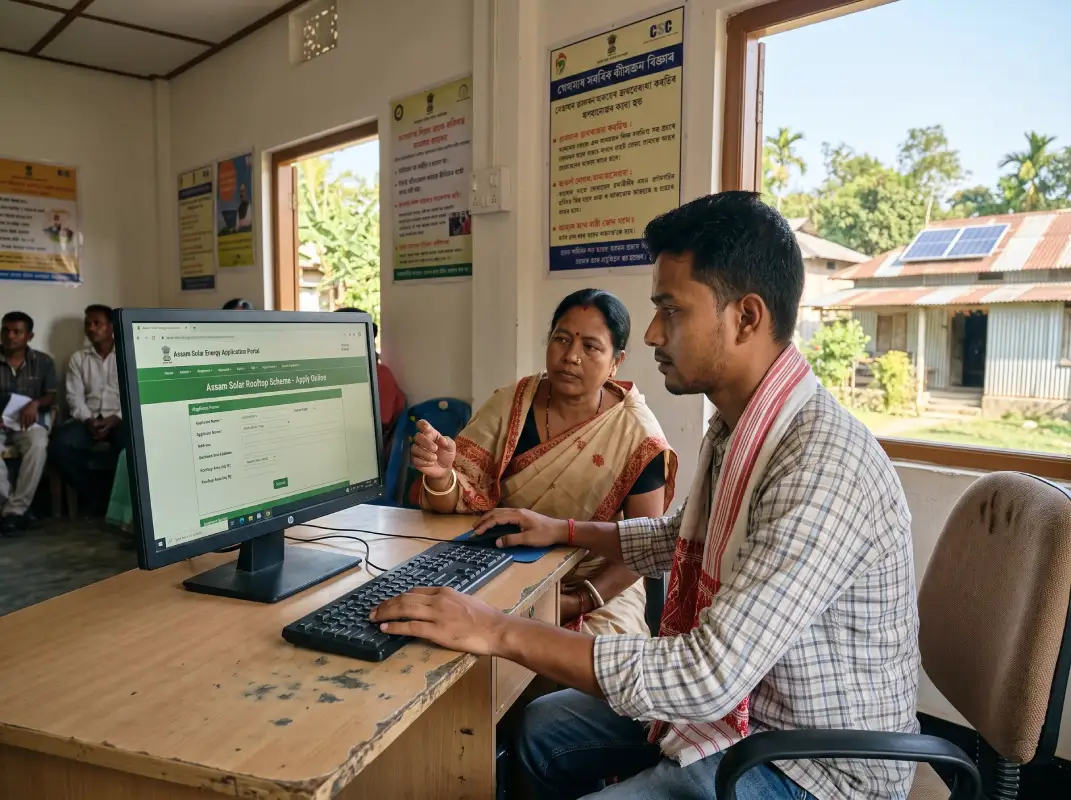 Step-by-step walkthrough for applying solar online with APDCL in Assam
